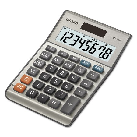 CASIO MS-80B Tax and Currency Calculator, 8-Digit LCD MS-80B